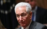 Charles Kushner, nominee for US Ambassador to France, looks on as US President Donald Trump meets with US ambassadors in the Cabinet Room of the White House in Washington, DC, on March 25, 2025. (Mandel NGAN / AFP)