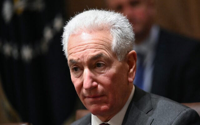 Charles Kushner, nominee for US Ambassador to France, looks on as US President Donald Trump meets with US ambassadors in the Cabinet Room of the White House in Washington, DC, on March 25, 2025. (Mandel NGAN / AFP) Charles Kushner, nominee for US Ambassador to France, looks on as US President Donald Trump meets with US ambassadors in the Cabinet Room of the White House in Washington, DC, on March 25, 2025. (Mandel NGAN / AFP)