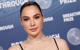 Gal Gadot attends the 11th Breakthrough Prize ceremony at Barker Hangar in Santa Monica, California, on April 5, 2025. (Michael Tran/AFP)