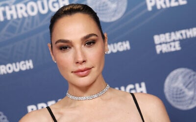 Gal Gadot attends the 11th Breakthrough Prize ceremony at Barker Hangar in Santa Monica, California, on April 5, 2025. (Michael Tran/AFP)