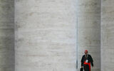 Italian cardinal and Latin Patriarch of Jerusalem Pierbattista Pizzaballa arrives for the sixth congregation meeting at The Vatican, on April 29, 2025. (Andreas Solaro/AFP)