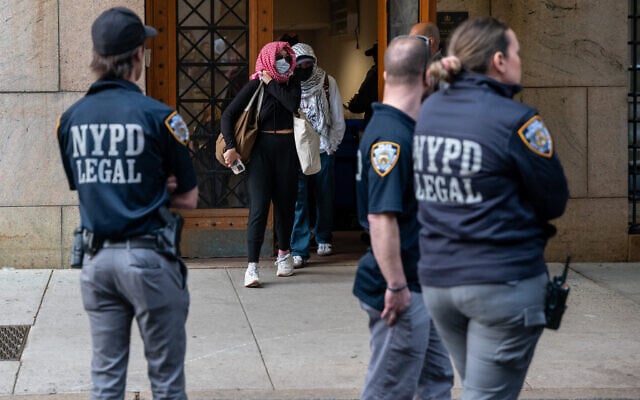 Anti-Israel protesters exit Columbia University's Butler Library after occupying it on May 7, 2025, in New York City. (Spencer Platt/Getty Images/AFP) Anti-Israel protesters exit Columbia University's Butler Library after occupying it on May 7, 2025, in New York City. (Spencer Platt/Getty Images/AFP)
