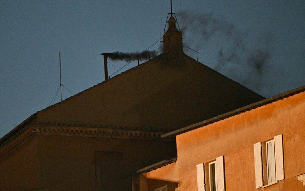 Black smoke from Sistine Chapel chimney as conclave first day ends without new pope