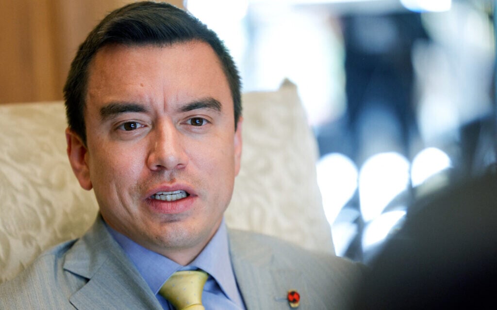 Ecuador leader says Israel will provide intelligence to help country’s war on cartels