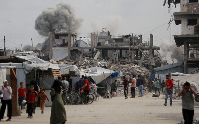 An Israeli strike in Jabalia in the northern Gaza Strip on May 15, 2025 (Bashar TALEB / AFP)