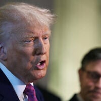 US President Donald Trump speaks to the press following a House Republican meeting at the US Capitol on May 20, 2025 in Washington, DC. (TASOS KATOPODIS / GETTY IMAGES NORTH AMERICA / Getty Images via AFP)