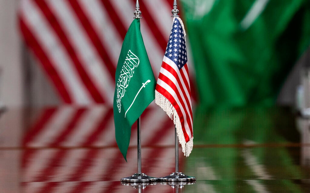 American and Saudi Arabia flags are seen during a meeting of US Secretary of Defense Pete Hegseth and Saudi Defense Minister Prince Khalid bin Salman, at the Pentagon in Washington, February 24, 2025. (Jacquelyn Martin/AP) American and Saudi Arabia flags are seen during a meeting of US Secretary of Defense Pete Hegseth and Saudi Defense Minister Prince Khalid bin Salman, at the Pentagon in Washington, February 24, 2025. (Jacquelyn Martin/AP)