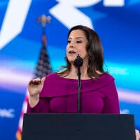 Elise Stefanik speaks at the Conservative Political Action Conference (CPAC), February 22, 2025, in Oxon Hill, Maryland. (AP Photo/Jose Luis Magana)