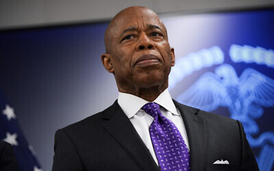 New York City Mayor Eric Adams attends an event at the NYPD's 40th precinct on February 20, 2025, in the Bronx borough of New York. (Julia Demaree Nikhinson/AP Photo)