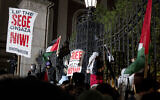 Pro-Palestinian, anti-Israel protesters gather near a main gate at Columbia University in New York, April 30, 2024. (AP Photo/Craig Ruttle, File)
