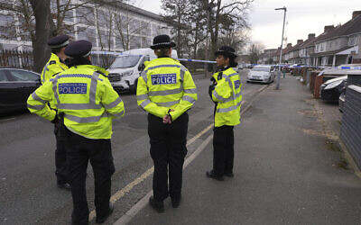 Illustrative: Police officers in London, March 21, 2025. (Kirsty Wigglesworth/AP)