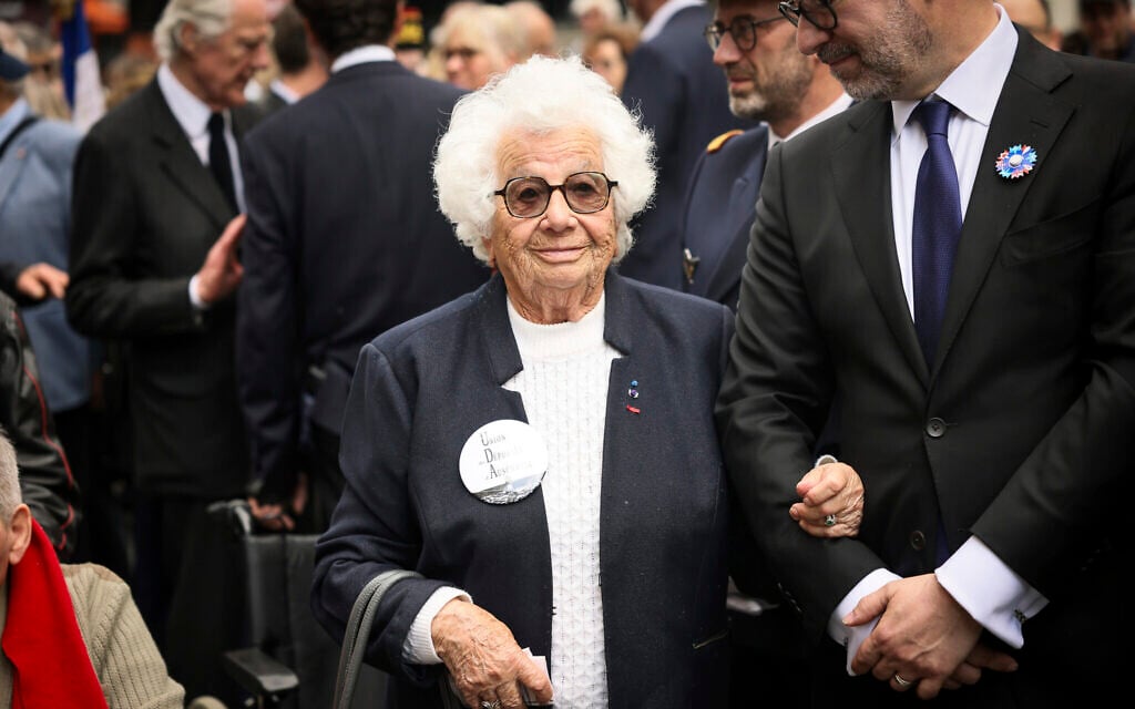 Holocaust survivor Ester Senot, 97, attends a commemorative ceremony to mark the 80th anniversary of the return of death camp deportees, in Paris, France, April 27, 2025. (AP Photo/Thomas Padilla) Holocaust survivor Ester Senot, 97, attends a commemorative ceremony to mark the 80th anniversary of the return of death camp deportees, in Paris, France, April 27, 2025. (AP Photo/Thomas Padilla)