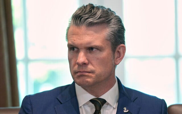 US Secretary of Defense Pete Hegseth listens during a cabinet meeting at the White House, April 30, 2025, in Washington. (AP Photo/Evan Vucci) US Secretary of Defense Pete Hegseth listens during a cabinet meeting at the White House, April 30, 2025, in Washington. (AP Photo/Evan Vucci)