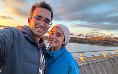 This 2024 photo provided by Sama Ebrahimi Bajgani shows her and her fiance, Alireza Doroudi, who was detained by immigration officials in March 2025. (Alireza Doroudi via AP)