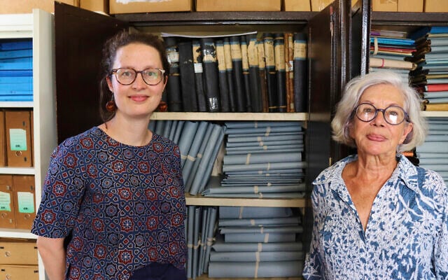 Rosa de Jong, left, and Lilly Duijm pose in front of the boxes of documents from the archive in Paramaribo, Suriname, May 2, 2025. (Oscar Keur/AP) Rosa de Jong, left, and Lilly Duijm pose in front of the boxes of documents from the archive in Paramaribo, Suriname, May 2, 2025. (Oscar Keur/AP)