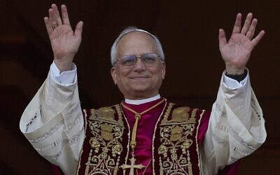 Newly elected Pope Leo XIV appears at the balcony of St. Peter's Basilica at the Vatican, May 8, 2025. (AP Photo/Andrew Medichini)