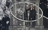 Yuval Raphael from Israel performs 'New Day Will Rise' at the second semifinal of the 69th Eurovision Song Contest, in Basel, Switzerland, May 15, 2025. (AP/Martin Meissner)