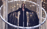Yuval Raphael from Israel performs the song 'New Day Will Rise' during the Grand Final of the 69th Eurovision Song Contest, in Basel, Switzerland, May 17, 2025. (AP/Martin Meissner)