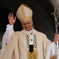 Pope Leo XIV holds Mass during the formal inauguration of his pontificate in St. Peter's Square attended by heads of state, royalty and ordinary faithful, May 18, 2025. (AP Photo/Alessandra Tarantino)