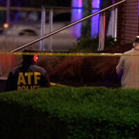 Law enforcement work the scene after two staff members of the Israeli Embassy in Washington were shot and killed outside the Capital Jewish Museum, May 22, 2025, in Washington. (AP Photo/Rod Lamkey, Jr.)