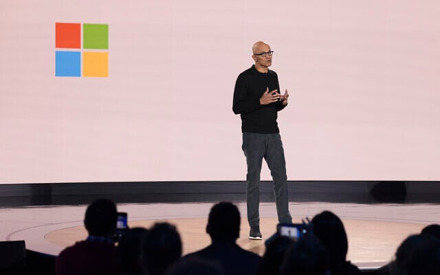 FILE - Microsoft Chairman and CEO Satya Nadella speaks during a presentation of the company's AI assistant, Copilot, and 50th Anniversary celebration at Microsoft headquarters, in Redmond, Washington, April 4, 2025. (AP Photo/Jason Redmond, File) FILE - Microsoft Chairman and CEO Satya Nadella speaks during a presentation of the company's AI assistant, Copilot, and 50th Anniversary celebration at Microsoft headquarters, in Redmond, Washington, April 4, 2025. (AP Photo/Jason Redmond, File)