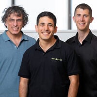 Founders (right to left) of Israeli quantum software startup Classiq: Nir Minerbi, Amir Naveh, and Dr. Yehuda Naveh. (Courtesy of Eyal Toueg)