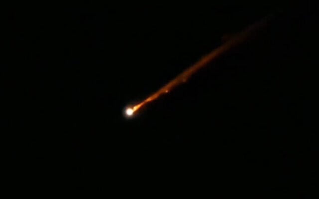 The interception of a Houthi ballistic missile, May 22, 2025. (Screenshot: X)