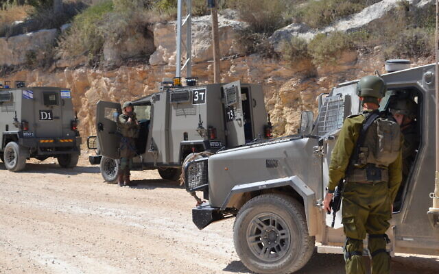 IDF troops operate in Jenin refugee camp in the northern West Bank, May 7, 2025. (Stav Levaton/Times of Israel) IDF troops operate in Jenin refugee camp in the northern West Bank, May 7, 2025. (Stav Levaton/Times of Israel)