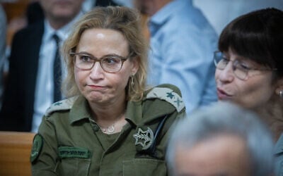Chief Military Advocate Yifat Tomer-Yerushalmi at the Supreme Court in Jerusalem on October 1, 2024. (Oren Ben Hakoon/Flash 90)