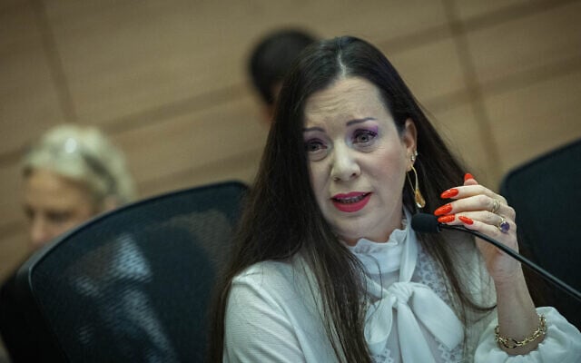 Likud MK Tally Gotliv speaks during a Knesset committee meeting in Jerusalem on March 11, 2025. (Yonatan Sindel/Flash90)