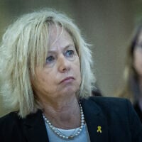 Attorney General Gali Baharav-Miara attends a meeting of the Knesset Constitution, Law and Justice Committee, April 27, 2025. (Yonatan Sindel/Flash90)