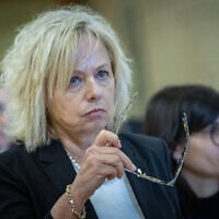 Attorney General Gali Baharav-Miara attends a Constitution, Law and Justice Committee meeting at the Knesset in Jerusalem, April 27, 2025. (Yonatan Sindel/ Flash90)