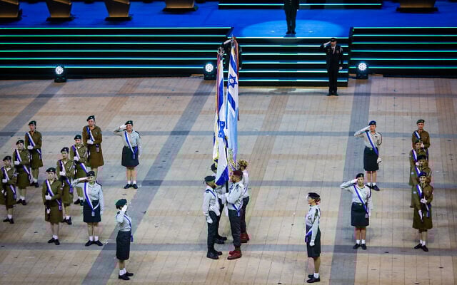 The dress rehearsal of Israel's 77th Independence Day ceremony at Mount Herzl, Jerusalem, April 28, 2025. The dress rehearsal was broadcast on television following the live performance's cancellation.(Yonatan Sindel/Flash90) The dress rehearsal of Israel's 77th Independence Day ceremony at Mount Herzl, Jerusalem, April 28, 2025. The dress rehearsal was broadcast on television following the live performance's cancellation.(Yonatan Sindel/Flash90)