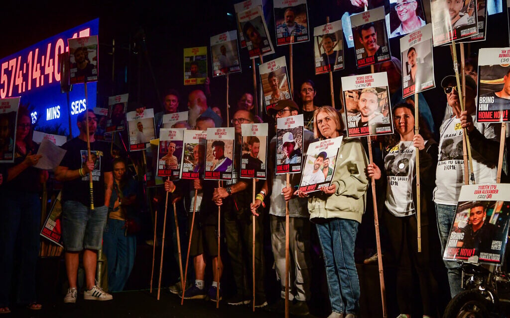 Protesters call for the release of the Gaza hostages, at Tel Aviv's Hostages Square, May 3, 2025. (Avshalom Sassoni/Flash90) Protesters call for the release of the Gaza hostages, at Tel Aviv's Hostages Square, May 3, 2025. (Avshalom Sassoni/Flash90)