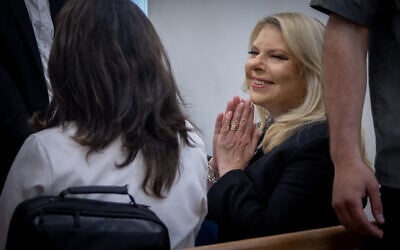 Sara Netanyahu at a hearing at the Labor Court in Jerusalem, May 5, 2025 (Chaim Goldberg/Flash90)
