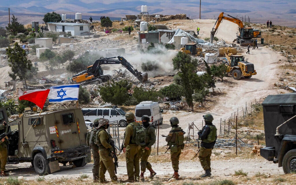 Military demolishes most of West Bank Bedouin hamlet, displacing dozens
