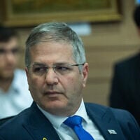Education Minister Yoav Kisch attends a meeting of the Knesset Education, Culture, and Sports Committee in Jerusalem, May 12, 2025. (Yonatan Sindel/Flash90)