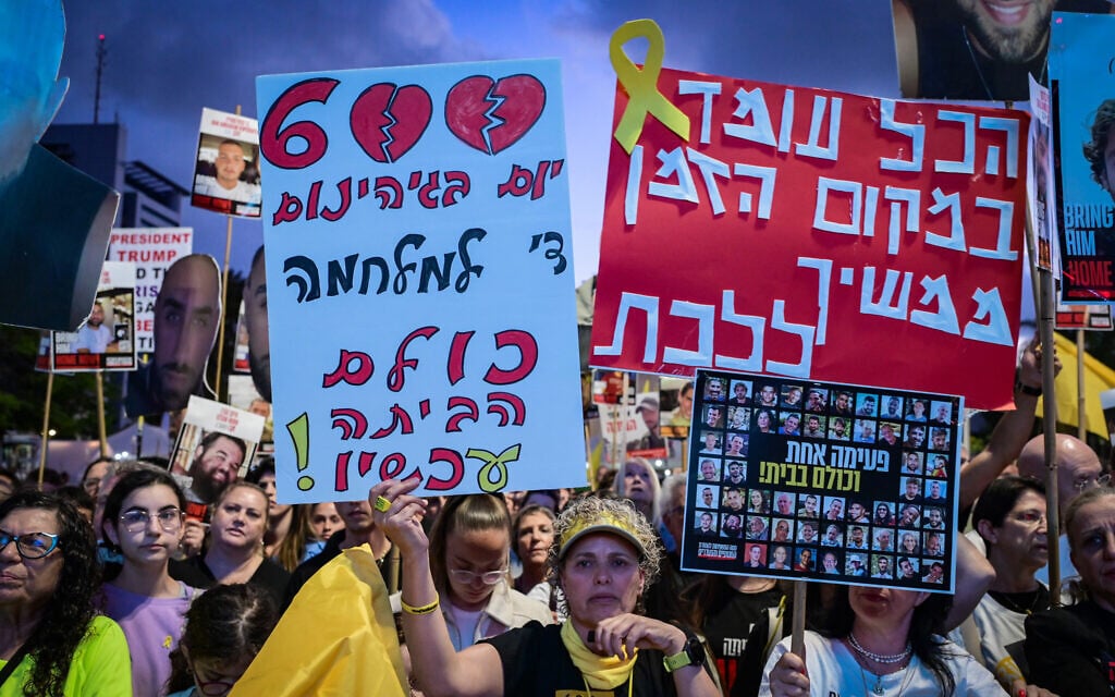 ‘600 days of failure’: Thousands join nationwide rallies urging hostages’ release