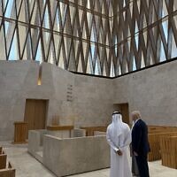 President Donald Trump visits tours the Moses Ben Maimon Synagogue at the Abrahamic Family House, May 16, 2025, in Abu Dhabi, United Arab Emirates. (White House)
