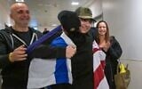 Released hostage Edan Alexander embraces his grandmother at Ichilov Hospital in Tel Aviv, May 12, 2025. (Kobi Gideon/GPO)
