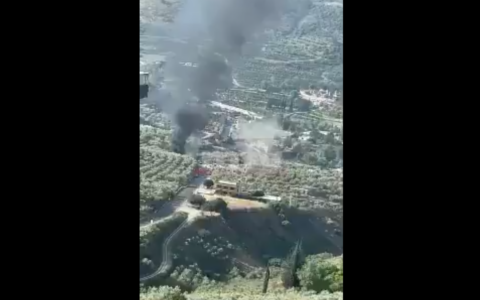 Smoke rises after a reported Israeli airstrike in southern Lebanon, May 14, 2025. (Screenshot / X)