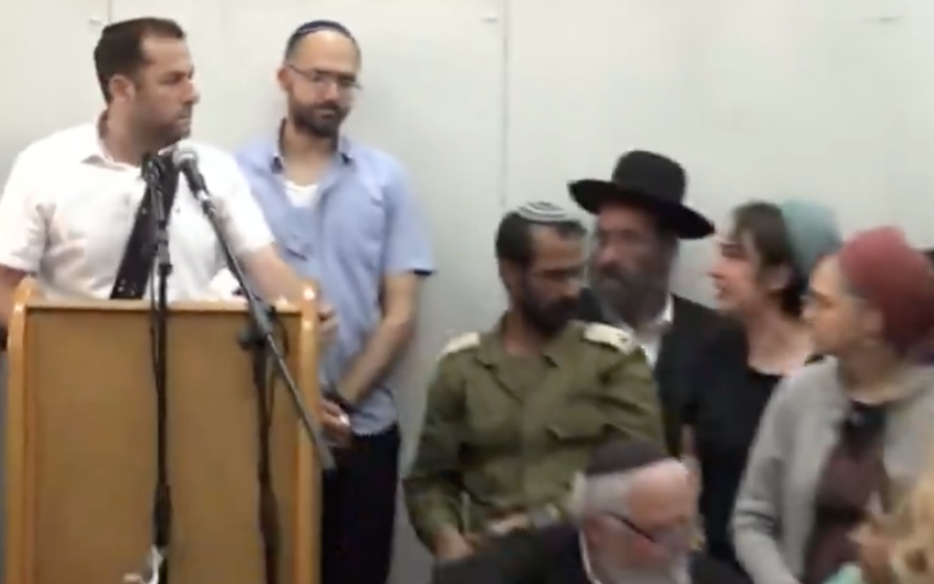 ‘I don’t want politics’: Sister of terror victim cuts off settler leader’s eulogy