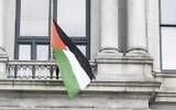 The Palestinian flag flies at Providence, Rhode Island's City Hall on Friday, May 16, 2025. (Screenshot/X)