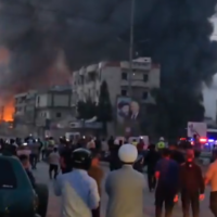 The aftermath of an Israeli airstrike on the southern Lebanese village of Toul on May 22, 2025. (Screenshot/X)