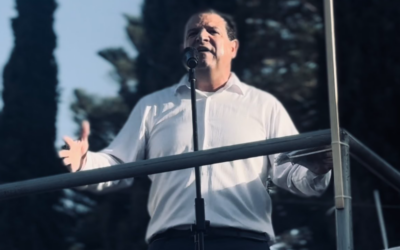 MK Ayman Odeh speaks at an anti-war rally in Haifa, May 31, 2025. (Ayman Odeh/X)