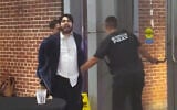 The suspect in the shooting of two Israeli Embassy staffers at the Capital Jewish Museum, Elias Rodriguez, shouts 'Free Palestine' as he is arrested, May 21, 2025. (Screenshot: X; used in accordance with Clause 27a of the Copyright Law)