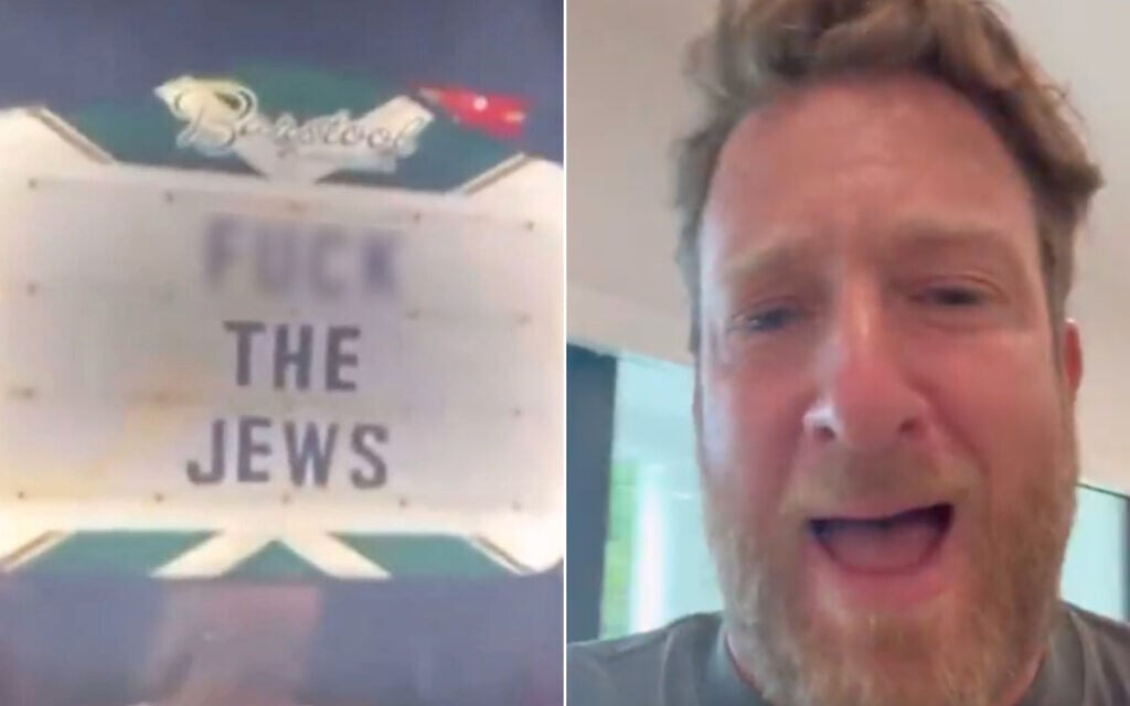 Students behind ‘F*** the Jews’ sign at Dave Portnoy’s bar to go on Auschwitz tour