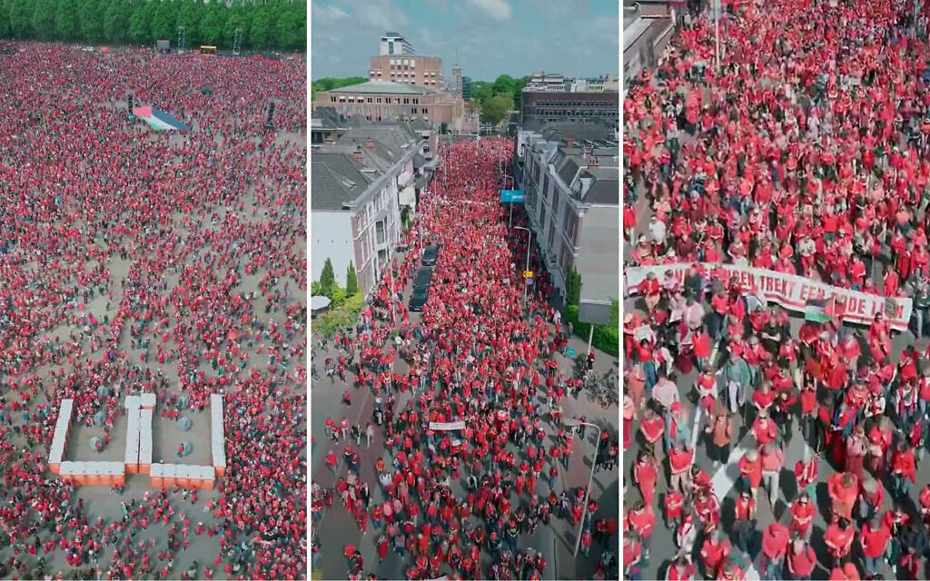 Huge protest in The Hague demands Dutch government draw ‘red line’ on Gaza war