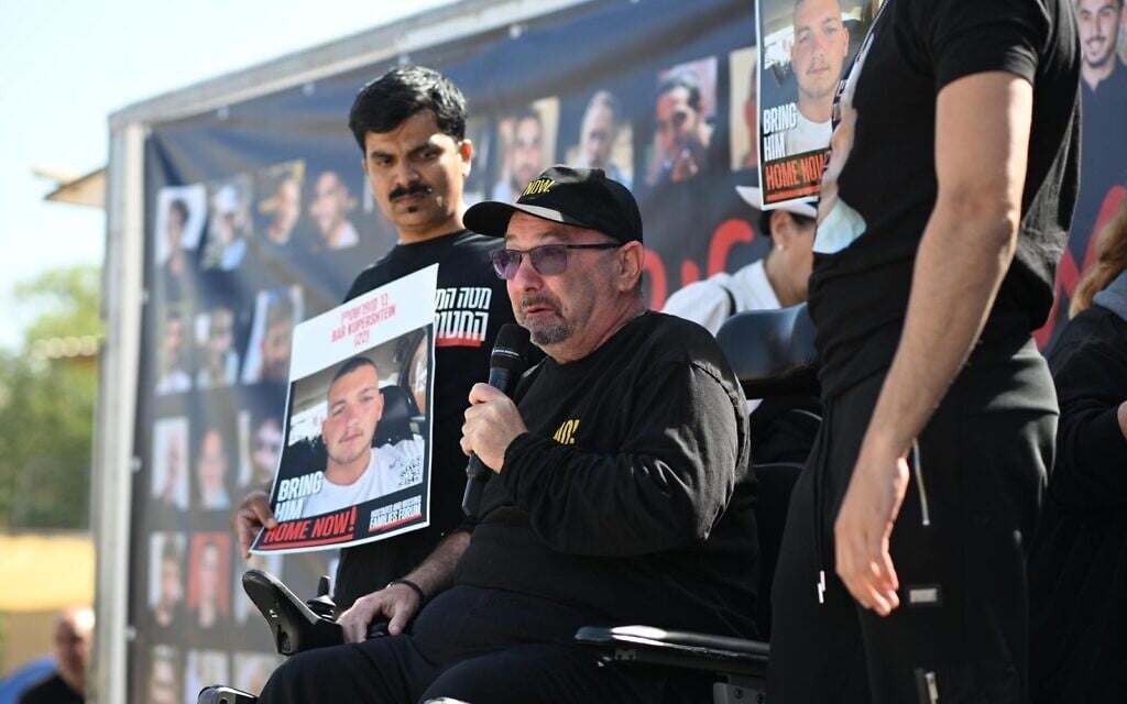 Hostage’s father struggles to speak again in effort to bring his son home