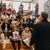 US Special Envoy to the Middle East Steve Witkoff meets with relatives of hostages held in Gaza, in Tel Aviv, May 13, 2025. (Paulina Patimer / Hostages Families Forum)